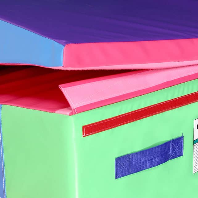 A closeup of the velcro on a Folding Incline Mat