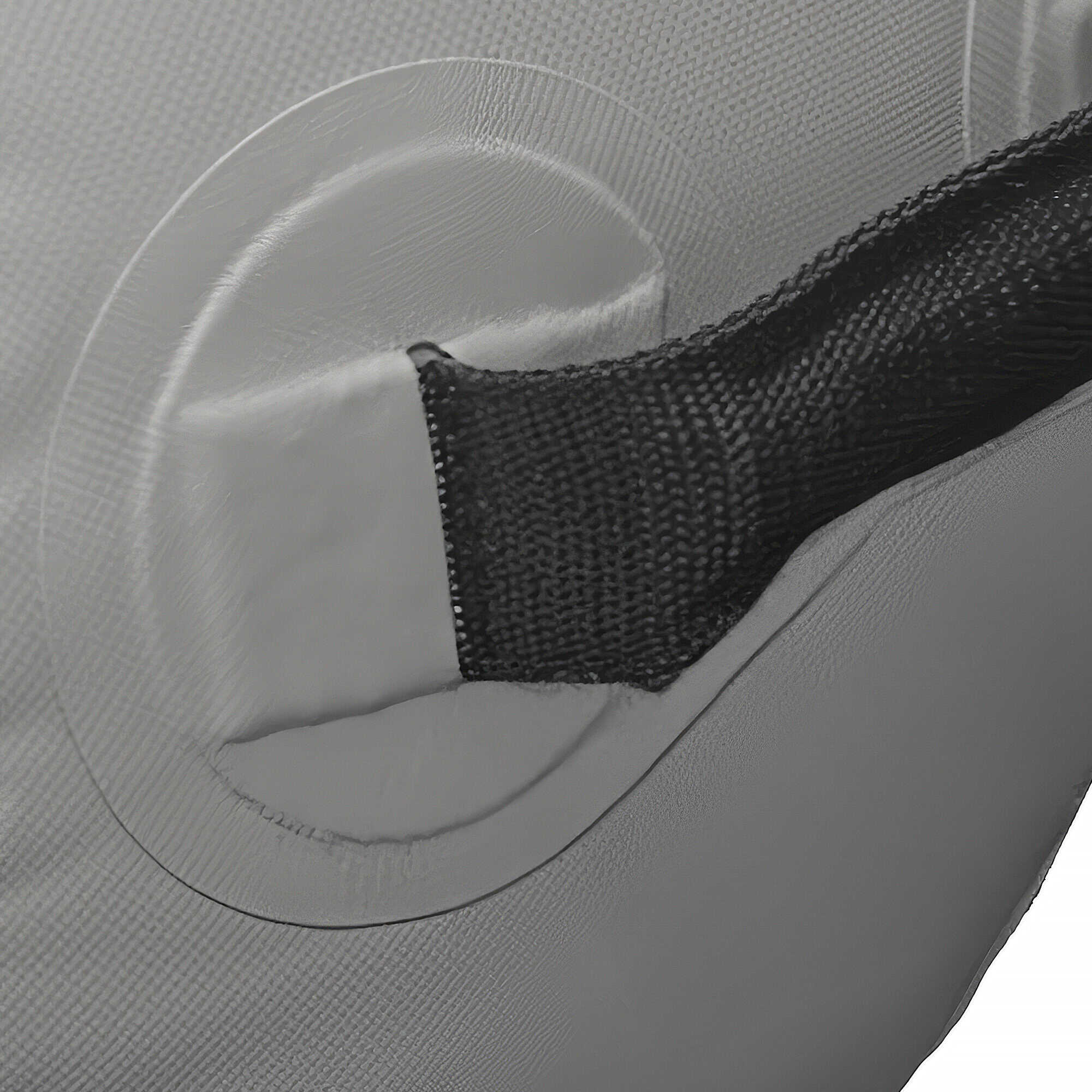 A closeup photo showing the reinforced handle on the Air Bolster Mini.